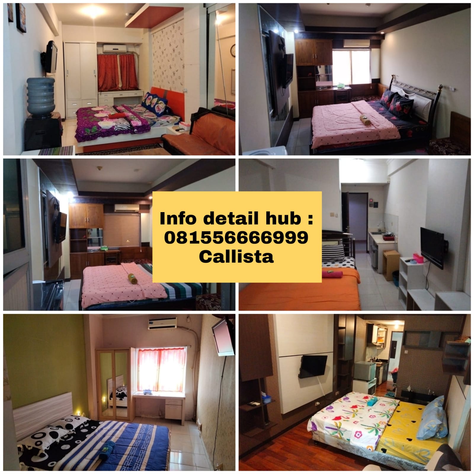 Disewakan Apartemen Soekarno Hatta / Callista Tipe Studio Furnished – Malang
